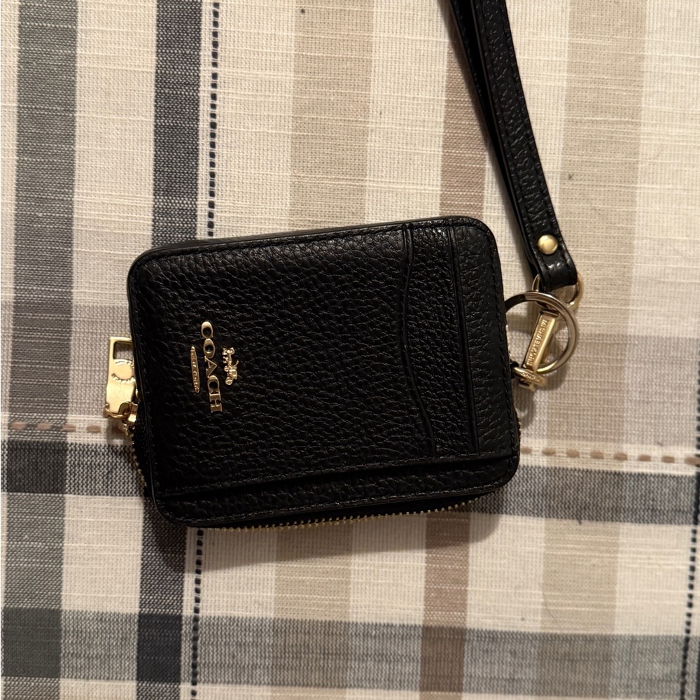 Coach Black Leather Wristlet
